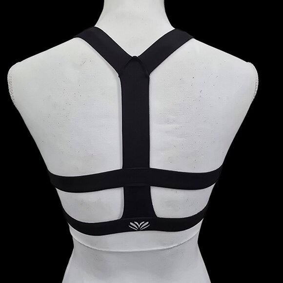 Forever 21 ✦ Black Cutout Sports Bra ✦  Open Racerback Stretch Activewear XS - Picture 2 of 11